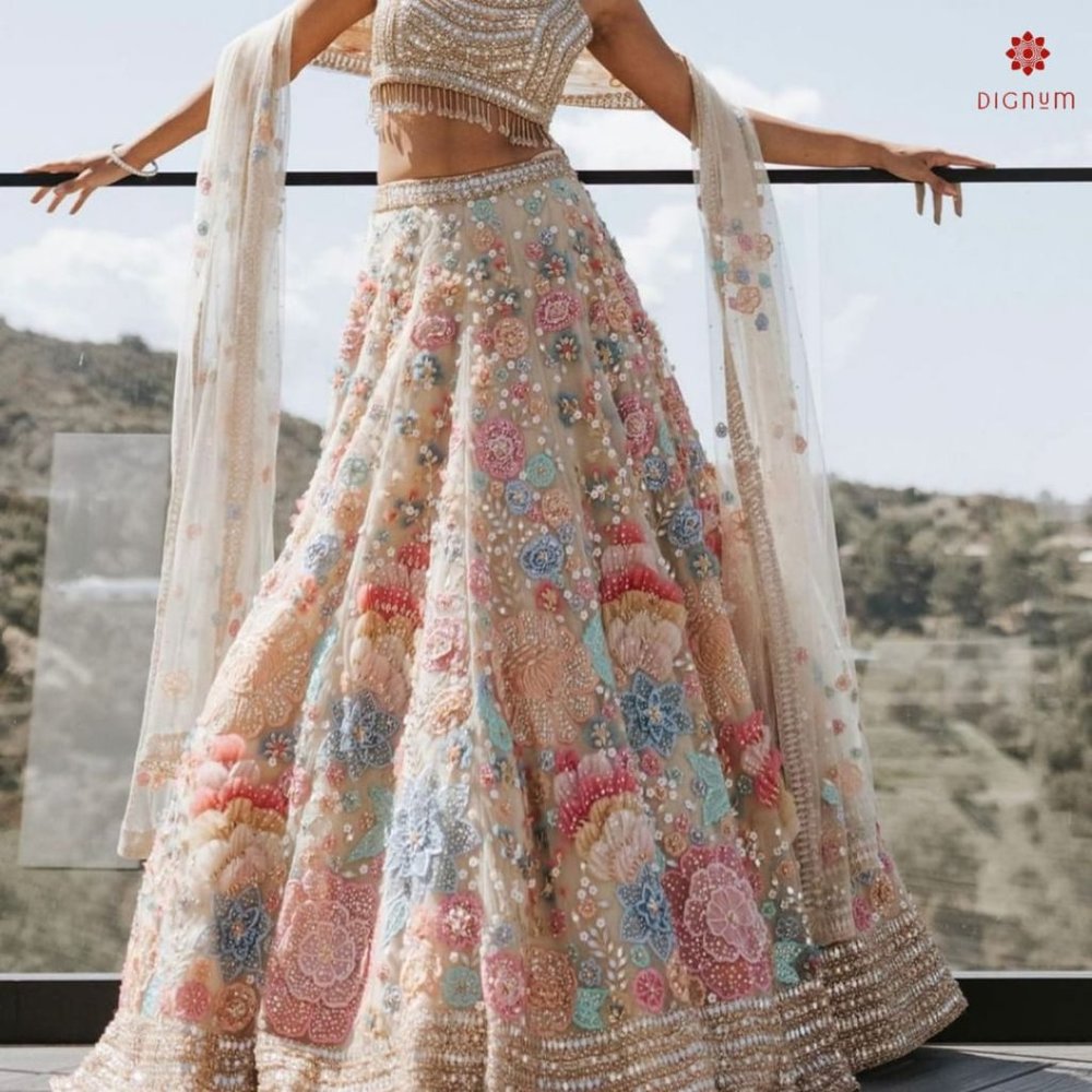 Designer Heavy Work Partywear Lehenga with Dupatta - Picture 6 of 13